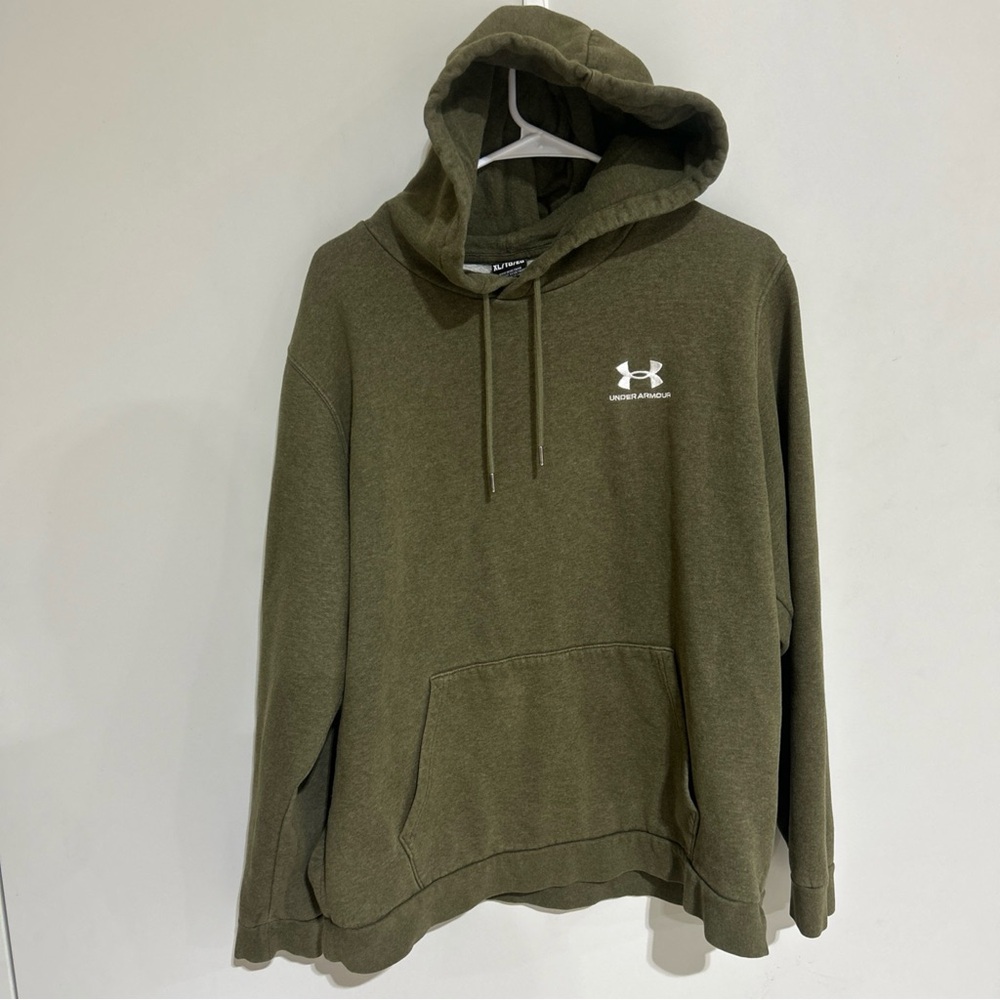 Under Armour MENS DRAWSTRING GREEN Hoodie XL COTTON/POLYESTER. EXCELLENT